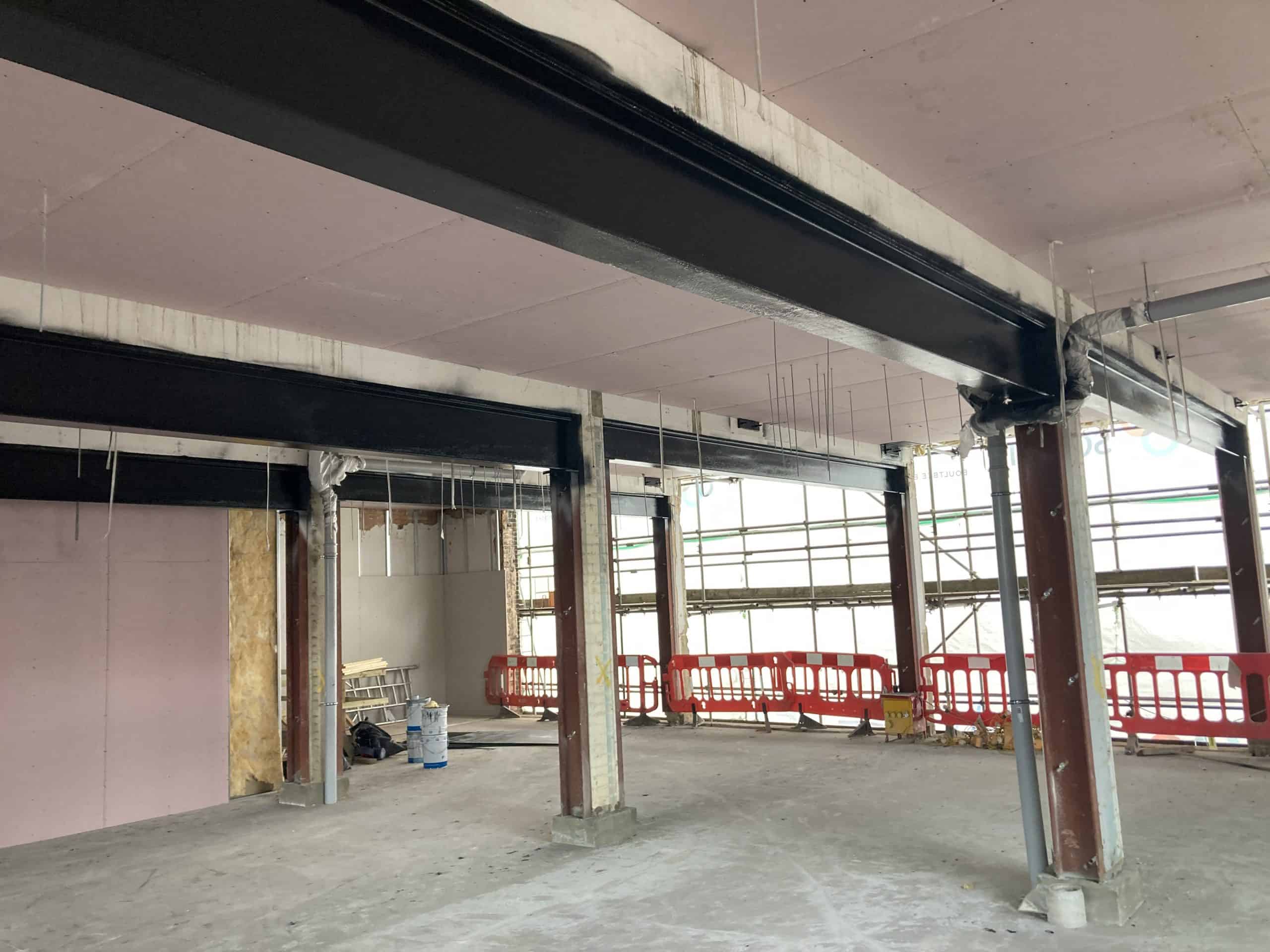 Photograph from the Intumescent Coating for CPS House project delivered by UCL Ltd
