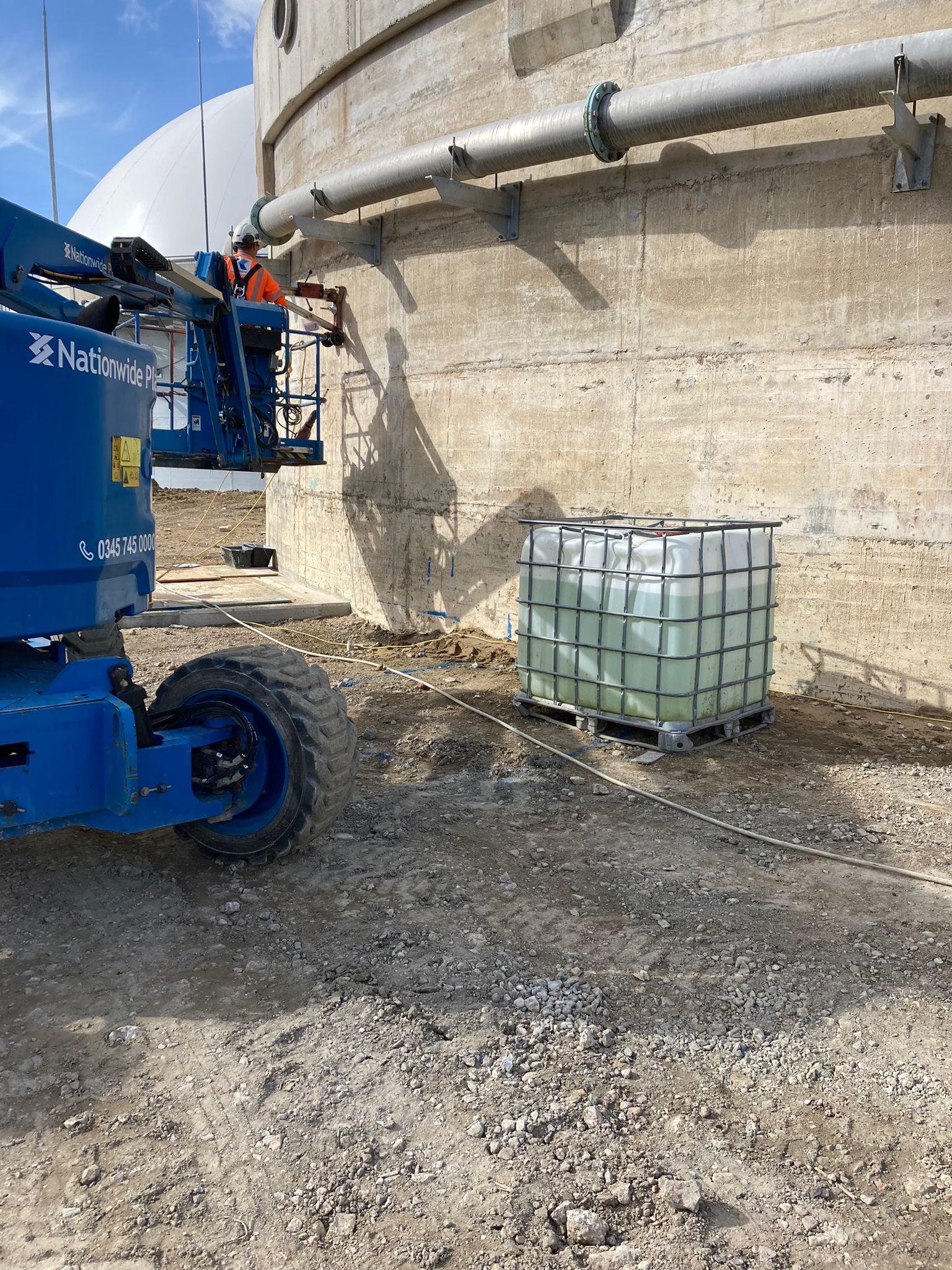 Photograph from the Polyurea Coating for Digester Tank project delivered by UCL Ltd